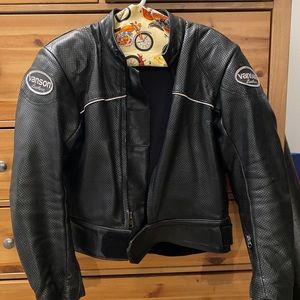 Used perforated Vanson motorcycle jacket size 42